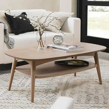 Bentley Designs Dansk Scandi Oak Coffee Table with Shelf | Taylors on the High Street